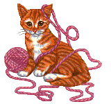 Kitten with yarn