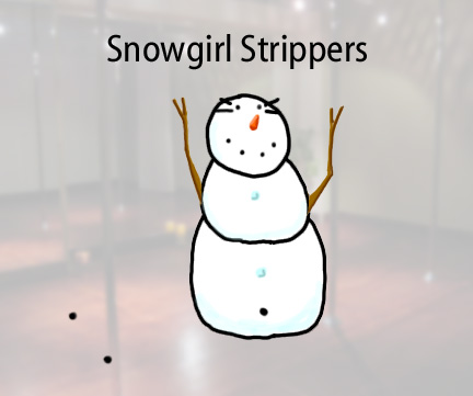 Dry Ice: The Snowman (or Snowmen) Based Comic.  [Snowgirl with 2 buttons off] -Snowgirl strippers
