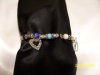 Blue and Gold bracelet with heart-shaped charms