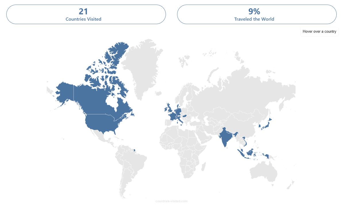 Map of Countries Visited