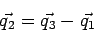 \begin{displaymath}\bgroup\color{black} \vec{q_1} + \vec{q_2} = \vec{q_3} \egroup\end{displaymath}