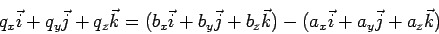 \begin{displaymath}
\vec{q_2} = \vec{q_3} - \vec{q_1}
\end{displaymath}