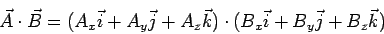 \begin{displaymath}
\begin{array}{ccc}
\vec{i} \cdot \vec{i} = 1 & \vec{j} \cdot...
...} \cdot \vec{k} = 0 & \vec{k} \cdot \vec{i} = 0 \\
\end{array}\end{displaymath}