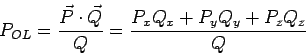 \begin{displaymath}
\vec{P} \cdot \vec{Q} = P_{OL} Q
\end{displaymath}