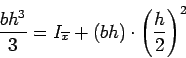 \begin{displaymath}
\fbox{\rule[-.5cm]{0cm}{1.25cm} $ I = \overline{I} + Ad^2 $}
\end{displaymath}