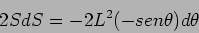 \begin{displaymath}\bgroup\color{black} S^2 = L^2 + L^2 - 2L^2 cos \theta \egroup\end{displaymath}