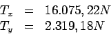 \begin{displaymath}\bgroup\color{black} - (4500 \times \, sen \, 30) + (T_y \times \, cos \, 14,03) = 0 \egroup\end{displaymath}