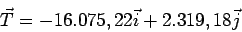 \begin{displaymath}\bgroup\color{black}
\begin{array}{ccl}
T_x &=& 16.075,22 N \\
T_y &=& 2.319,18 N \\
\end{array}\egroup\end{displaymath}