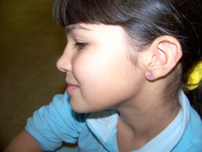 Isabella got her ears pierced!