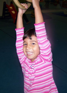 Grace on a preschool gymnastics field trip