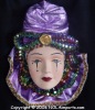 Purple & Gold Ceramic Mardi Gras Mask Magnet