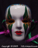Green & Gold Ceramic Mardi Gras Mask