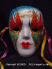 Orange Green & Gold Ceramic Mardi Gras Mask
