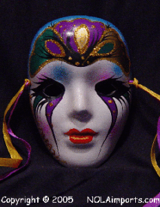 Fancy Head Ceramic Mardi Gras Mask