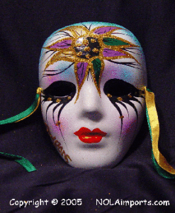 Flower Queen Ceramic Mardi Gras Mask