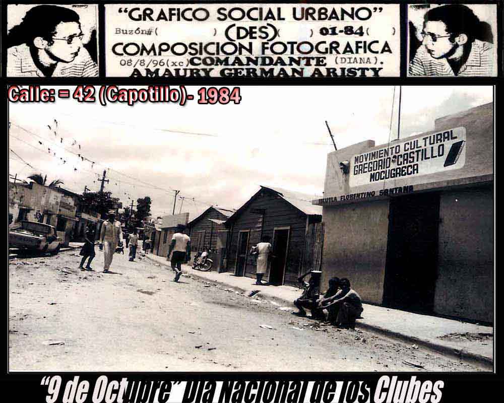 111.- Home. Club Quarters: Gregorio Gastillo Cultural Movement (Mocugreca) -High Contrast--Drawbar Horizorital Widescreen- 0optical 28mm-format= 35-3 x 5 1/2-Red Corner-Urban Signal No. 02--Double Track-1984.