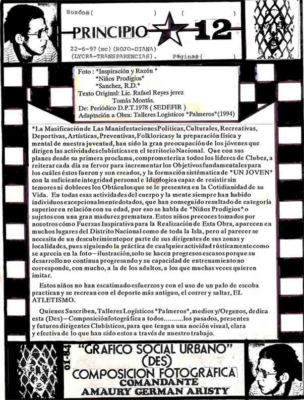 DEDICATORIA OBRAMAURY Y GRAFICO DE TALLERES LOGISTICOS PALMEROS A LOS DIRIGENTES DE LOS CLUBES DEPORTIVOS Y CULTURALES  DE TODA LA ISLA Y EL MUNDO