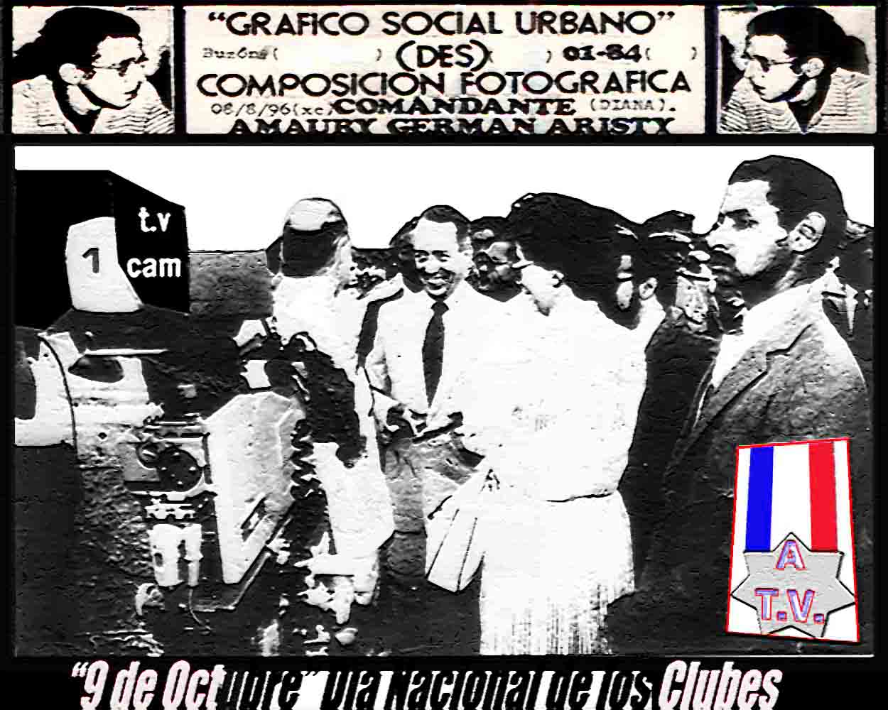 121 - Recognition (Des) Composition photographic the National Television being a visual insturmento massive social communication for the people and to serve the best interests of our country.-award Expresses: Paper tape silver color with 10 Patrios- -Design: Paito Express-(National Rock) - High Contrast-Optics 28mm - Format: 35-3 - 1/2 x 7-Shot Cameraman Middle triangular example Enriquillo (Quillo) Jackson, because he was an example of skills artistic with TV camera - Camera Shot TV