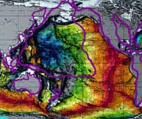 Age of oceanic crust with Pan superimposed