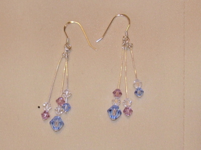 Swarovski Crystal and Sterling Silver Dangle Earrings