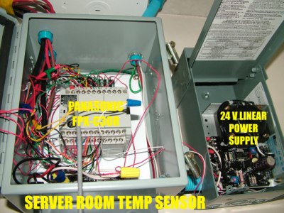 PLC, 24V Linear Power Supply, Server Room Temp Sensor