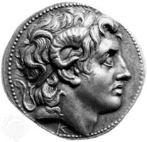 Alexander Coin, with the horns of the god Zeus Ammon