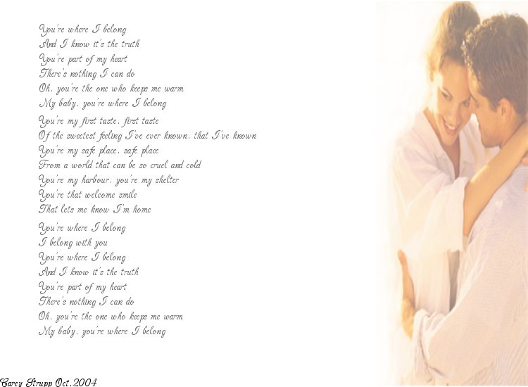 You're Where I Belong'