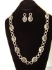 Rock crystal sterling silver necklace and earrings