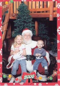 The kids with Santa this year. 