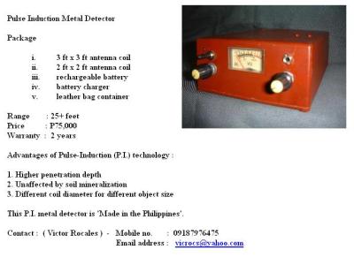 Pulse Induction (P.I.) Metal Detector