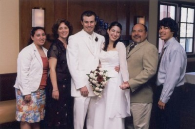 Cousin Danielle, Auntie Kim, us, Uncle Jerry & cousin Christopher