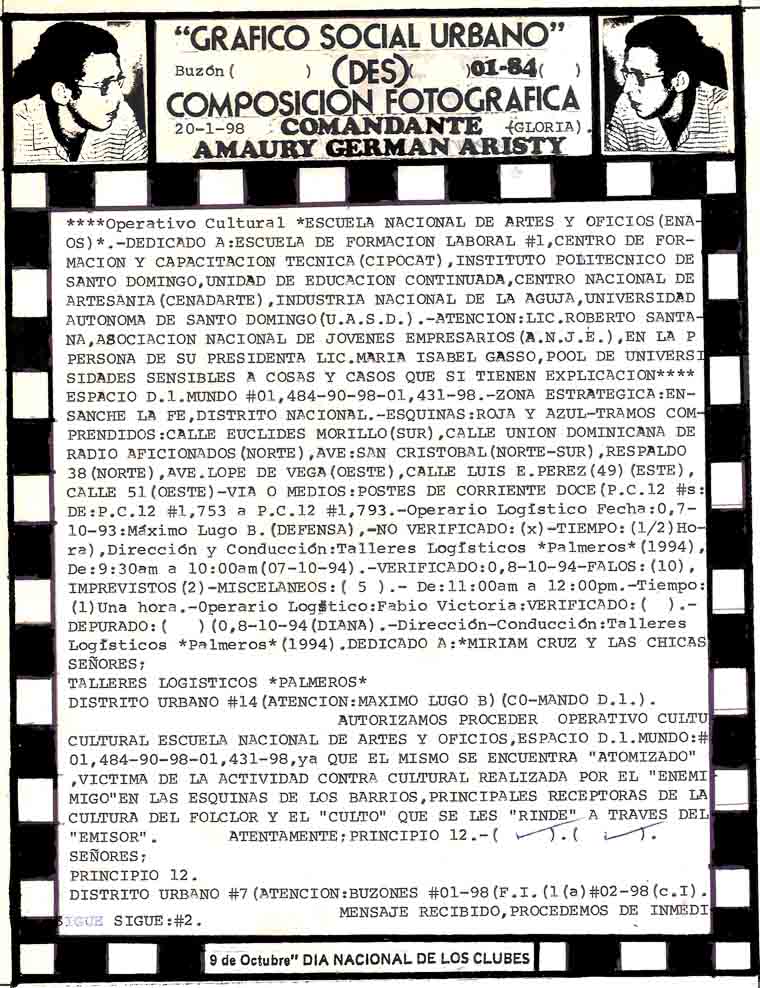 OFICIO OPERATIVO CULTURA ESCUELA NACIONAL DE ARTES Y  OFICIOS (ENAO)