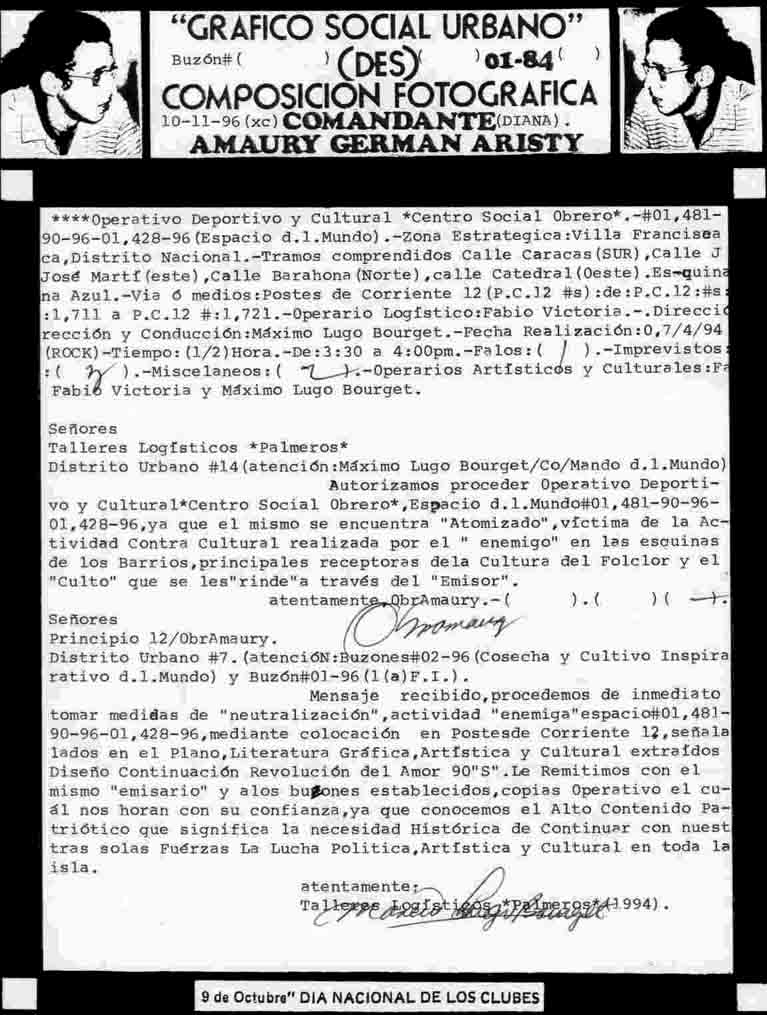 OFICIO OPERATIVO CULTURAL CENTRO SOCIAL OBRERO VILLA FRANCISA D.N.