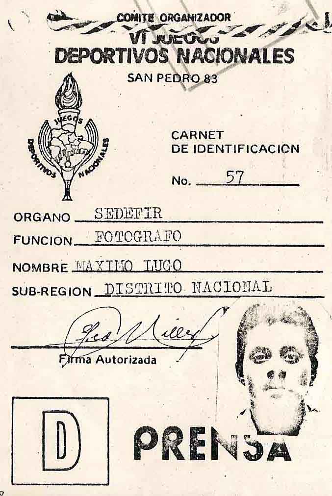 CARNET PRENSA JUEGOS DEPORTIVOS NACIONALES DE SAN PEDRO DE MACORIS.