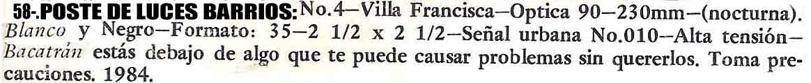 FICHA TECBICA Y ARTISTICA VENTANA (DES) COMPOSICION FOTOGRAFICA #58. VILLA FRANCISCA.