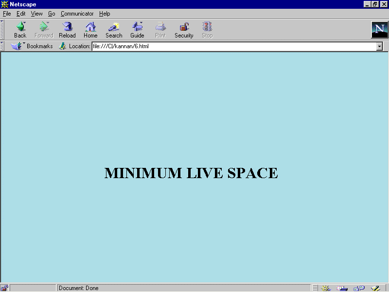 minimum space in Netscape