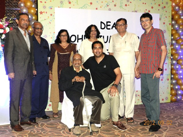 Celebrating 100th birthday with family