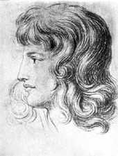 Christiane Vulpius, Goethes sp�tere Frau (gezeichnet von Goethe in der Manier eines antiken J�nglings, um 1788) 