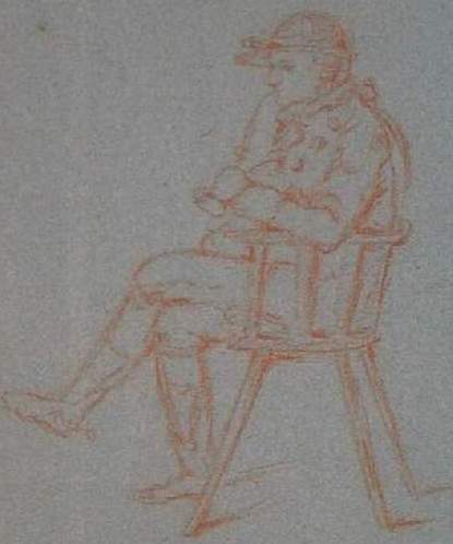 Goethe. R�telzeichnung von Carl Ludwig von Knebel (um 1776)