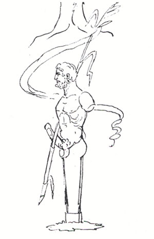 In Hochform: Zeichnung von Goethe, Rom 1787