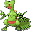 The leaves growing on SCEPTILE's body are very sharp edged. This POK�MON is very agile - it leaps all over the branches of trees and jumps on its foe from above or behind.

