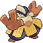 HARIYAMA practices its straight-arm slaps in any number of locations. One hit of this POK�MON's powerful, openhanded, straight-arm punches could snap a telephone pole in two.

