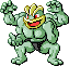 MACHAMP has the power to hurl anything aside. However, trying to do any work requiring care and dexterity causes its arms to get tangled. This POK�MON tends to leap into action before it thinks.
