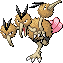 Watch out if DODRIO's three heads are looking in three separate directions. It's a sure sign that it is on its guard. Don't go near this POK�MON if it's being wary - it may decide to peck you.
