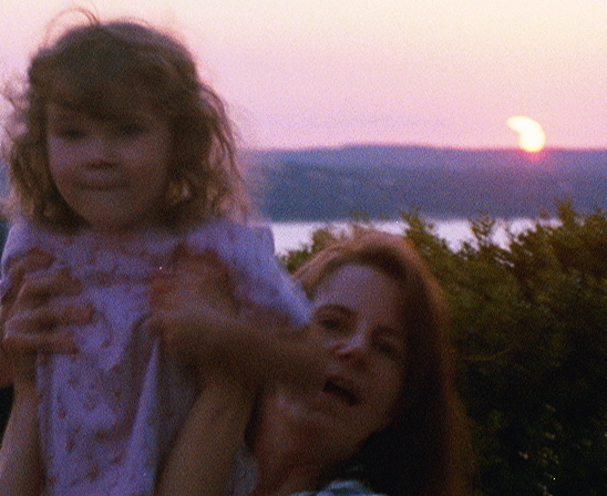 Torreya and Helen, June Solar Eclipse over Texas Colorado River Lake Travis Near Austin