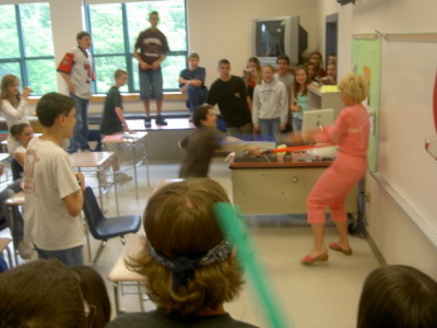 Mrs.Erwin with the lightsaver!