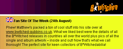 Official B*Witched Site of the Week