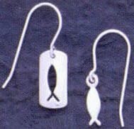 SilverMoon Jewelry:: Fish Sterling Silver Earrings (Silver Earrings)