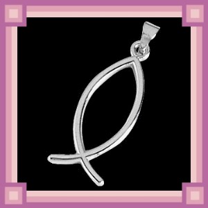 Avelor Collection:: PENDANT FISH - 14 Karat White Gold (19X7.5  millimeters in size.) (Pendants)