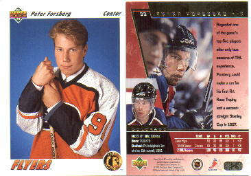 The only picture I have seen with Foppa in Flyers jersey. Hockey card from 1991 when he was drafted for the Flyers.